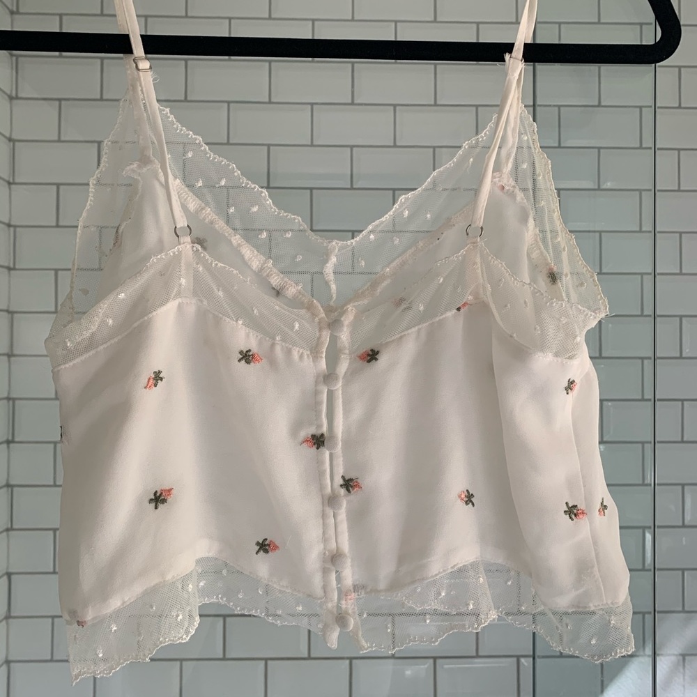 White Embroidered Tank Top - Picture 2 of 3